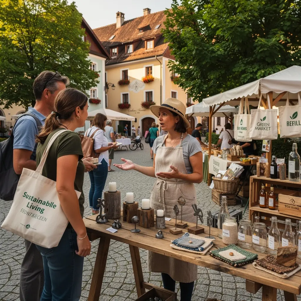 Ein modernes, umweltfreundliches Gebäude mit Solarzellen auf dem Dach.