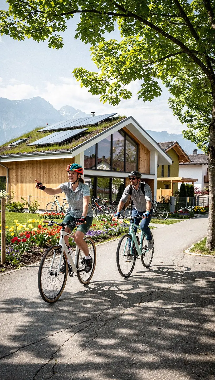 Innenansicht eines lichtdurchfluteten Raumes in einem energieeffizienten Neubau.